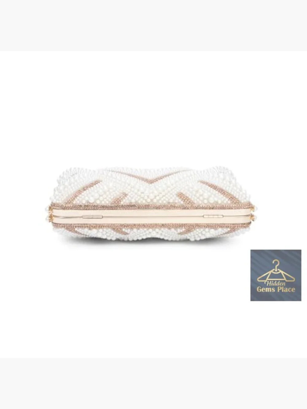 Pearl Clutch Purse Women's Evening Handbag with Chain for Wedding